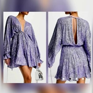 ASOS Lavender Backless Sequin Dress